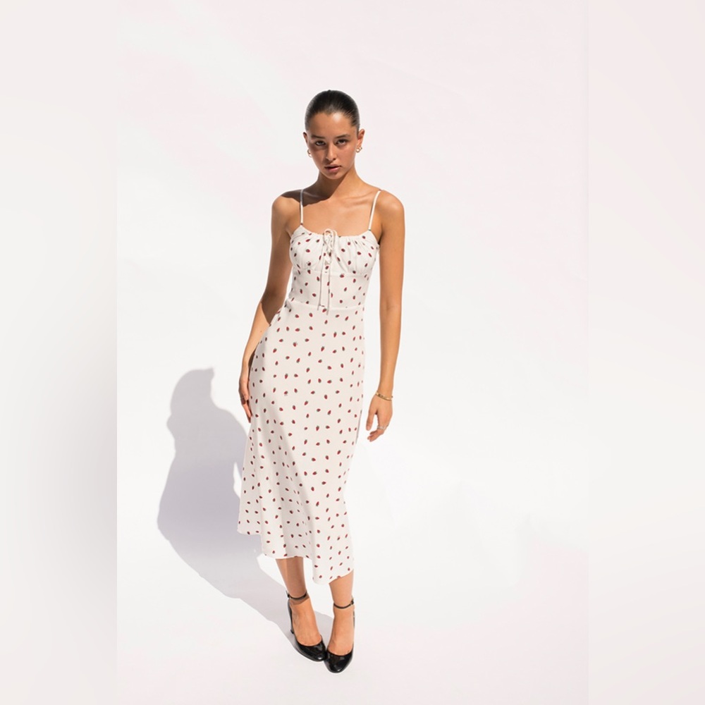 Realization Par Alba Dress in White Strawberry